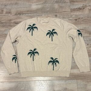 Marine Layer Beige Sweater with Palm Tree Motif